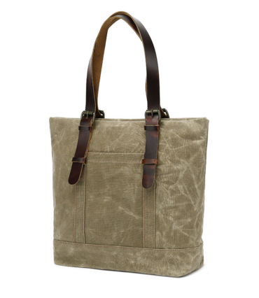 CanvasCottonToteBagWaterResistantShoulderBagCrossbodyHandbagLargeCapacityToteForOfficeSchoolCollege_1