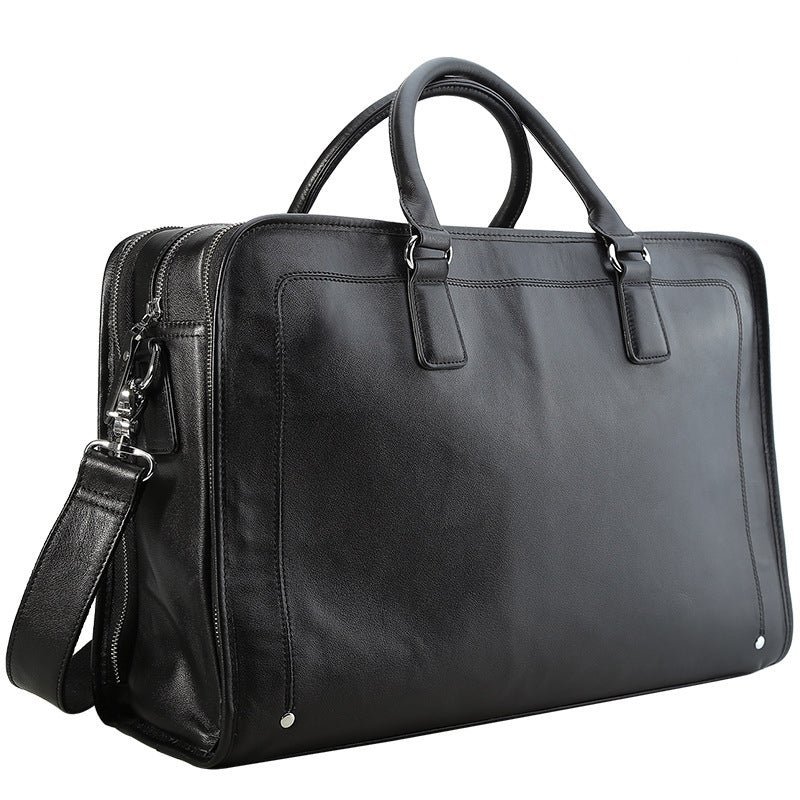 17-Inch Full Grain Leather Men’s Briefcase Laptop Shoulder Messenger Bag - Image 2