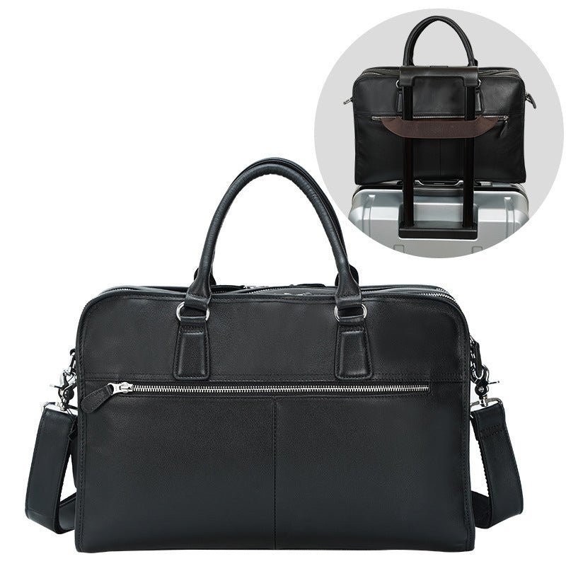 17-Inch Full Grain Leather Men’s Briefcase Laptop Shoulder Messenger Bag - Image 5