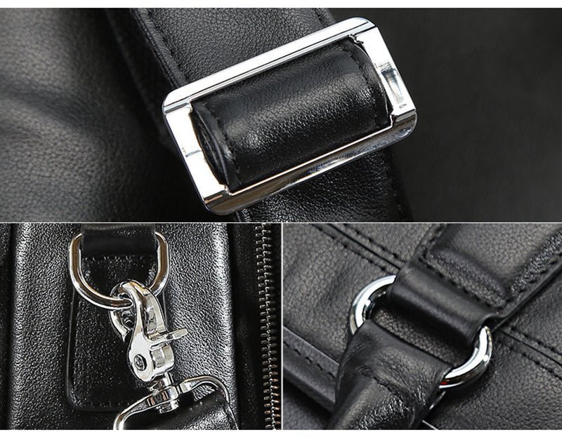 17-Inch Full Grain Leather Men’s Briefcase Laptop Shoulder Messenger Bag - Image 9