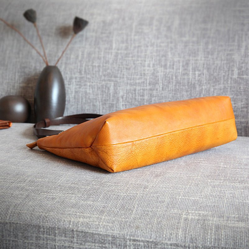 Handmade Vintage Leather Tote Bag – Large Shoulder & Shopping Bag - Image 9