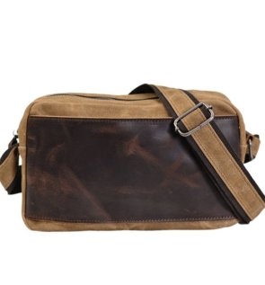 WaxedCanvasMessengerBagMenSatchelBagWithFullGrainLeatherVintageCrossbodyBagCanvasShoulderBagiPadBag_1.jpg